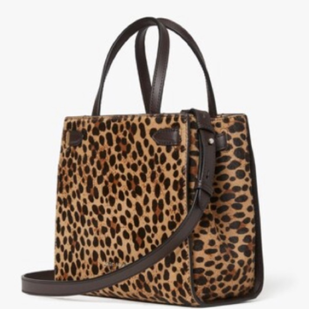 kate spade Leopard Print Satchel with Dark Brown Trim